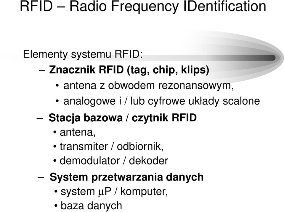 Stacja bazowa / czytnik RFID antena, transmiter / odbiornik,