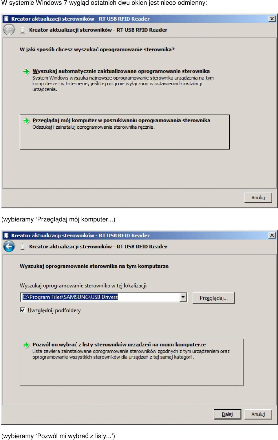 odmienny: (wybieramy Przeglądaj mój