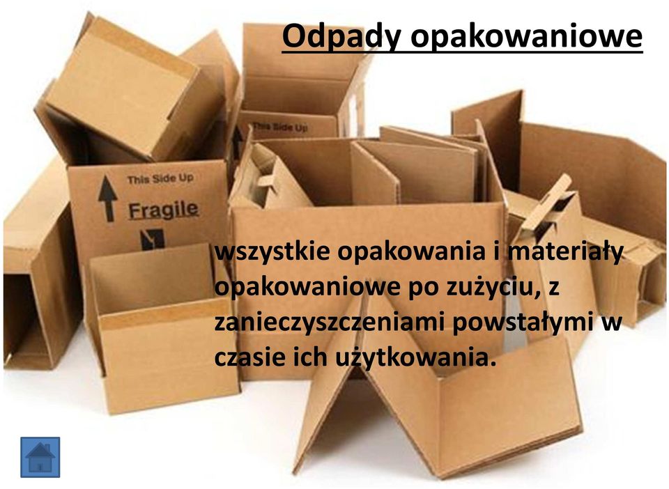 opakowaniowe po zużyciu, z