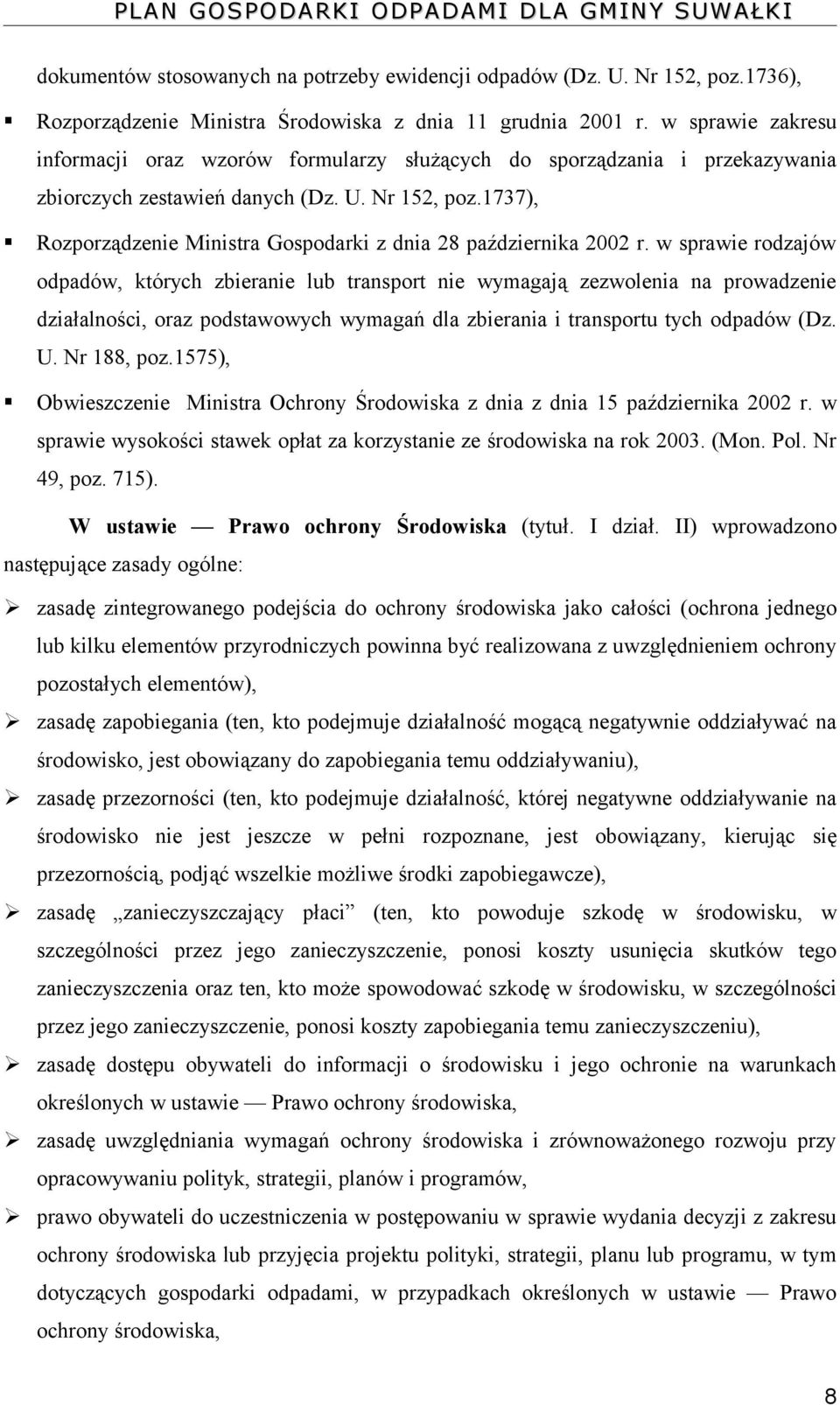 1737), Rozporządzenie Ministra Gospodarki z dnia 28 października 2002 r.