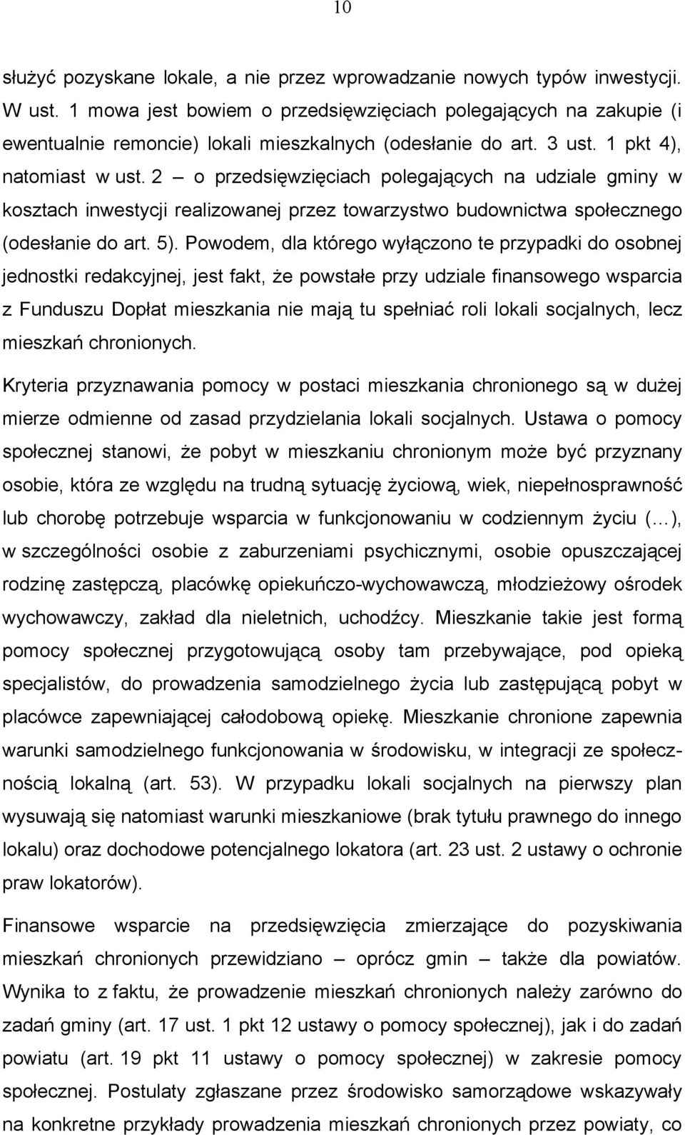 2 o przedsięwzięciach polegających na udziale gminy w kosztach inwestycji realizowanej przez towarzystwo budownictwa społecznego (odesłanie do art. 5).