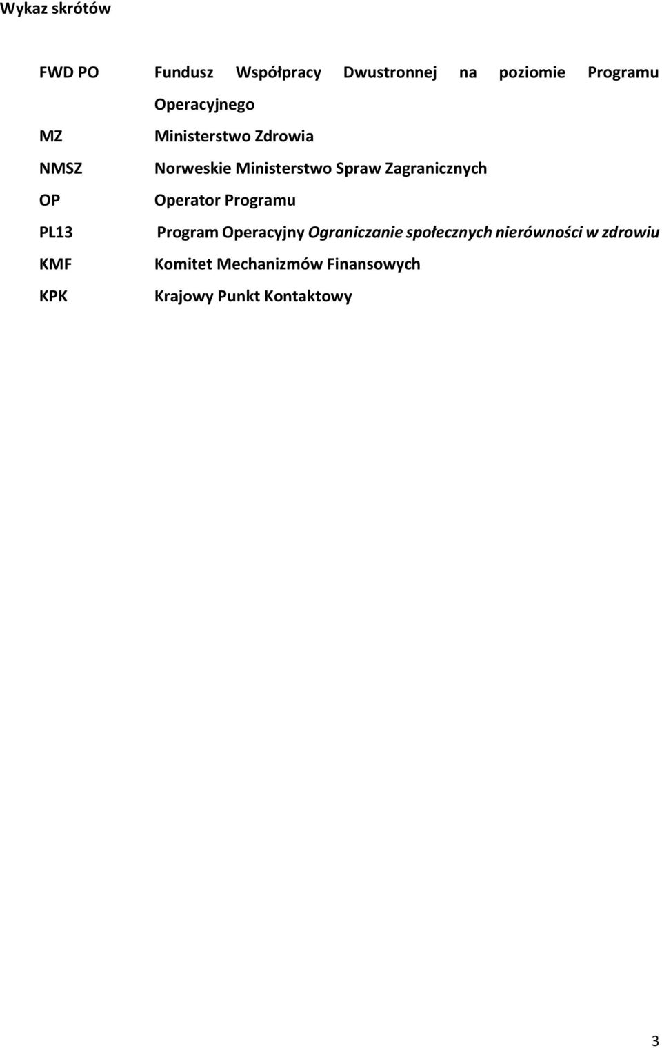 Ministerstwo Spraw Zagranicznych Operator Programu Program Operacyjny