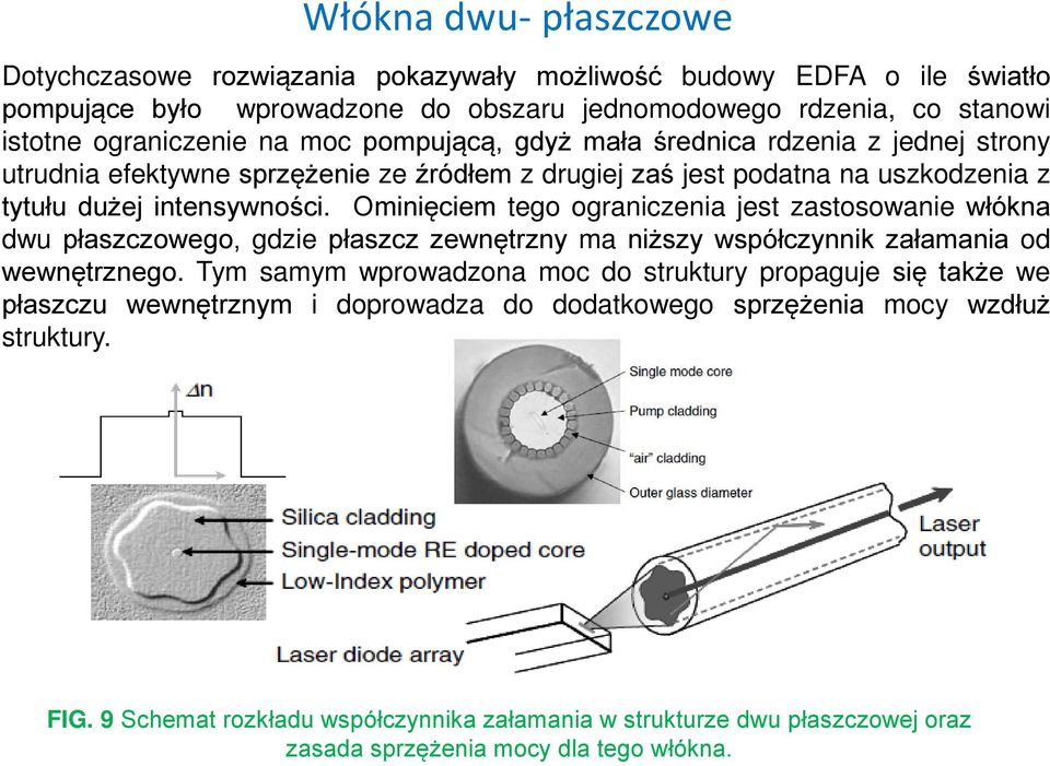Ominięciem tego ograniczenia jest zastosowanie włókna dwu płaszczowego, gdzie płaszcz zewnętrzny ma niższy współczynnik załamania od wewnętrznego.