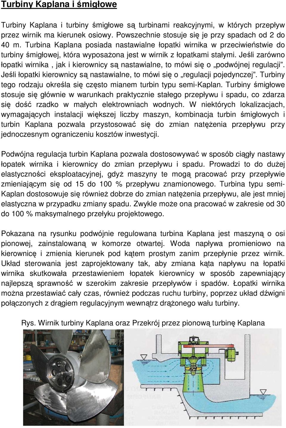 Jeśli zarówno łopatki wirnika, jak i kierownicy są nastawialne, to mówi się o podwójnej regulacji. Jeśli łopatki kierownicy są nastawialne, to mówi się o regulacji pojedynczej.