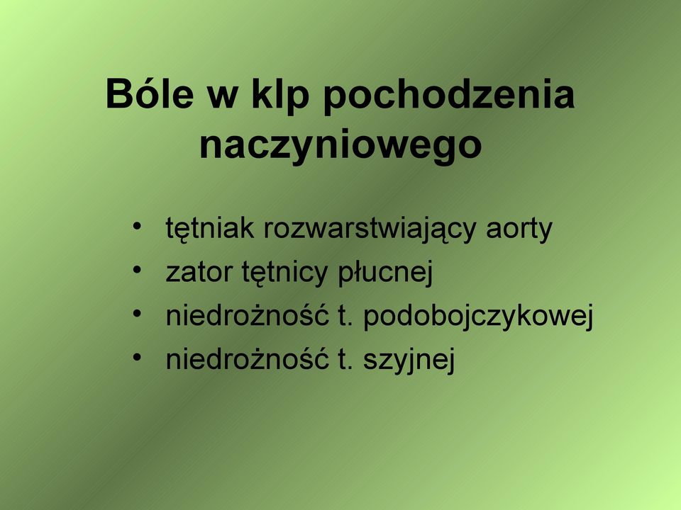 tętnicy płucnej niedrożność t.