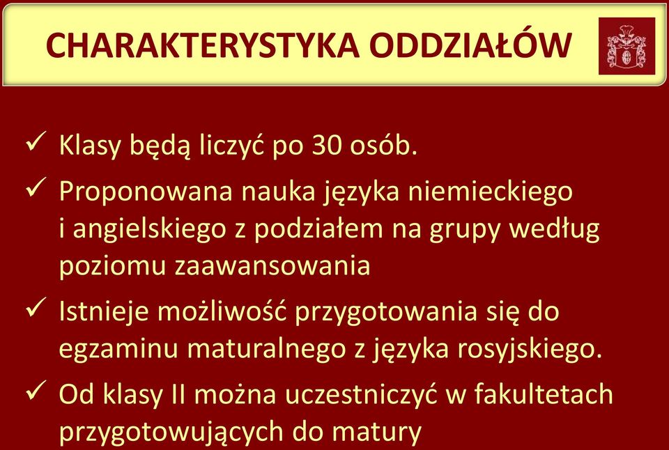 według poziomu zaawansowania Istnieje możliwośd przygotowania się do egzaminu