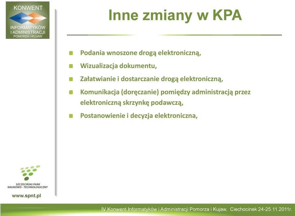 elektroniczną, Komunikacja (doręczanie) pomiędzy administracją