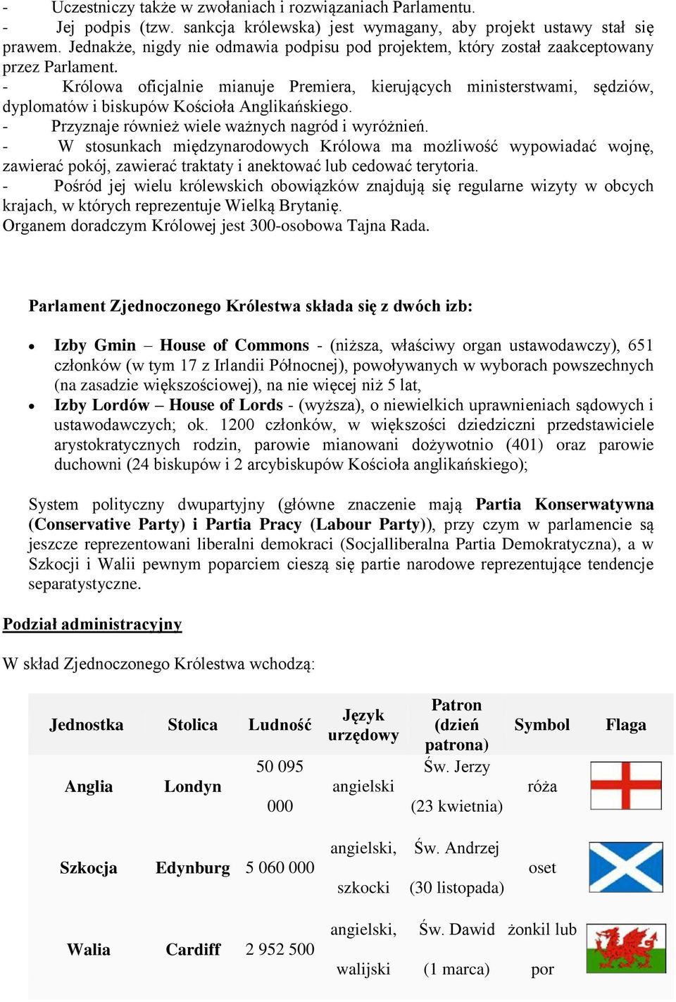 - Królowa oficjalnie mianuje Premiera, kierujących ministerstwami, sędziów, dyplomatów i biskupów Kościoła Anglikańskiego. - Przyznaje również wiele ważnych nagród i wyróżnień.