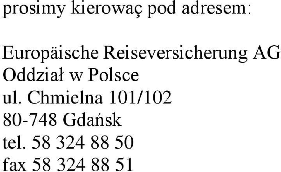 Oddział w Polsce ul.