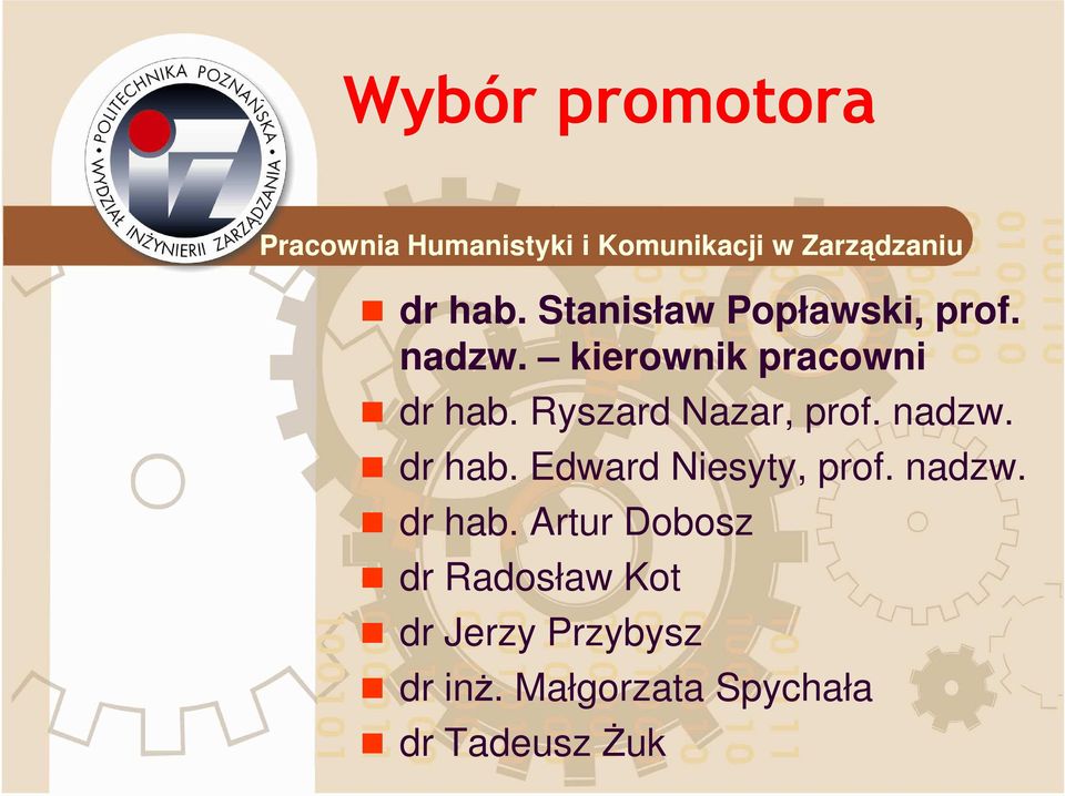 Ryszard Nazar, prof. nadzw. dr hab.