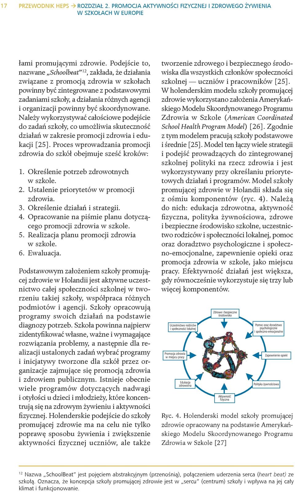 powinny być skoordynowane. Należy wykorzystywać całościowe podejście do zadań szkoły, co umożliwia skuteczność działań w zakresie promocji zdrowia i edukacji [25].