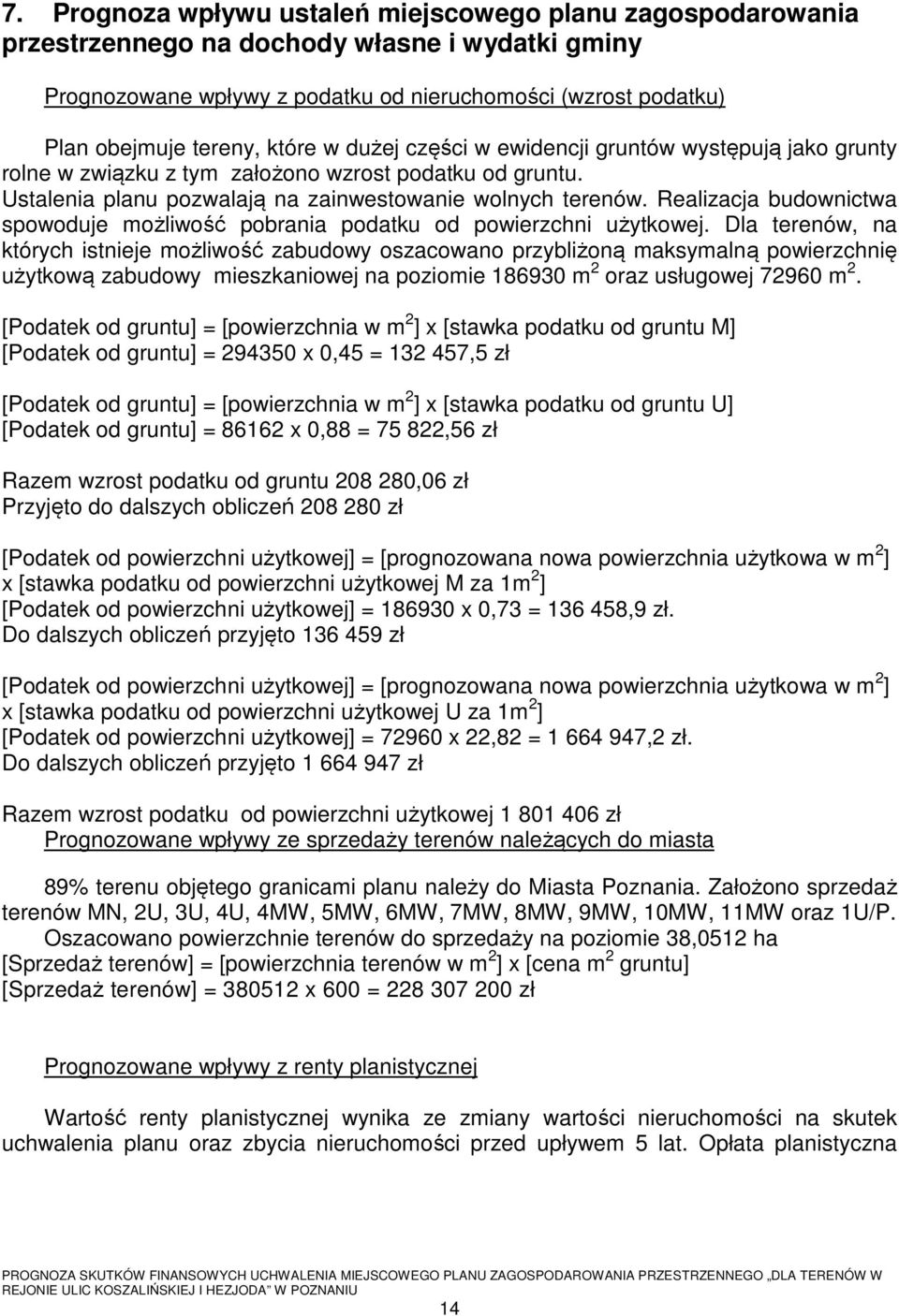 Realizacja budownictwa spowoduje możliwość pobrania podatku od powierzchni użytkowej.
