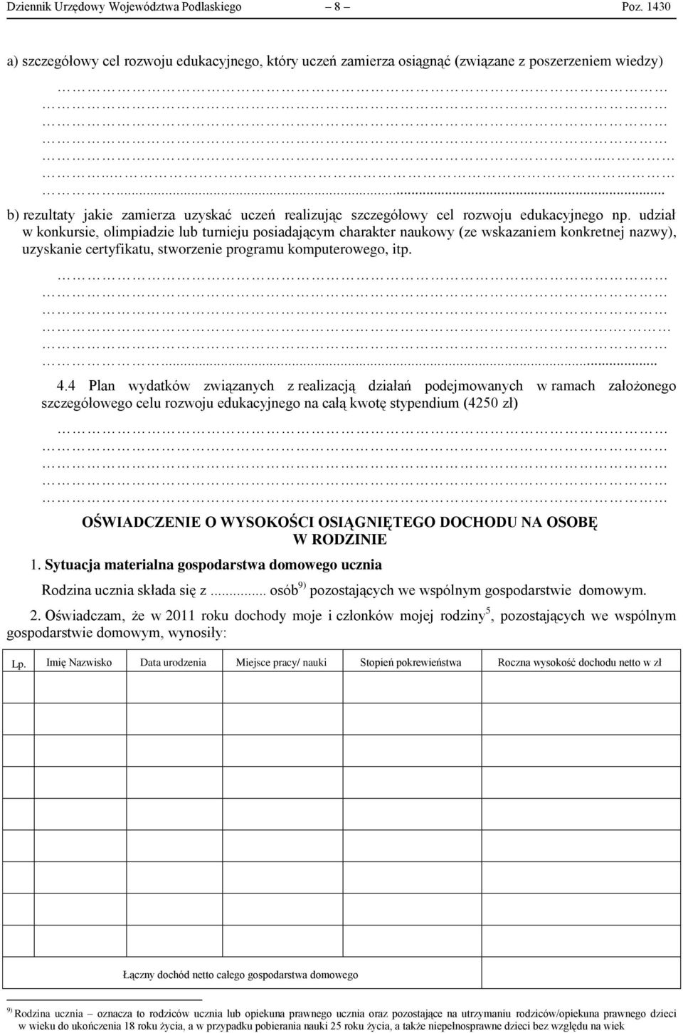 udział w konkursie, olimpiadzie lub turnieju posiadającym charakter naukowy (ze wskazaniem konkretnej nazwy), uzyskanie certyfikatu, stworzenie programu komputerowego, itp..... 4.