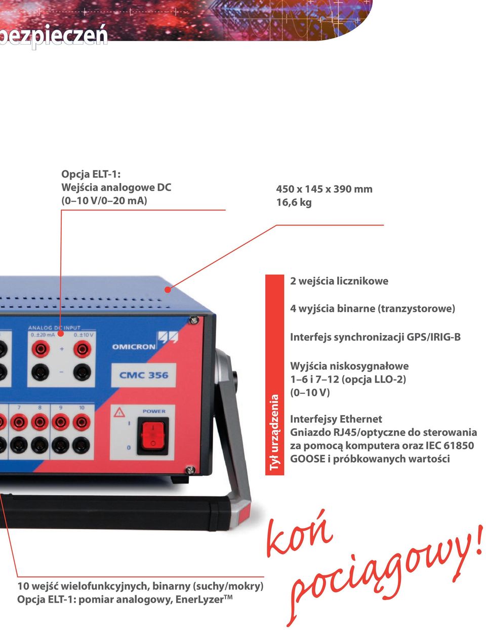 LLO-2) (0 10 V) Interfejsy Ethernet Gniazdo RJ45/optyczne do sterowania za pomocą komputera oraz IEC 61850 GOOSE i