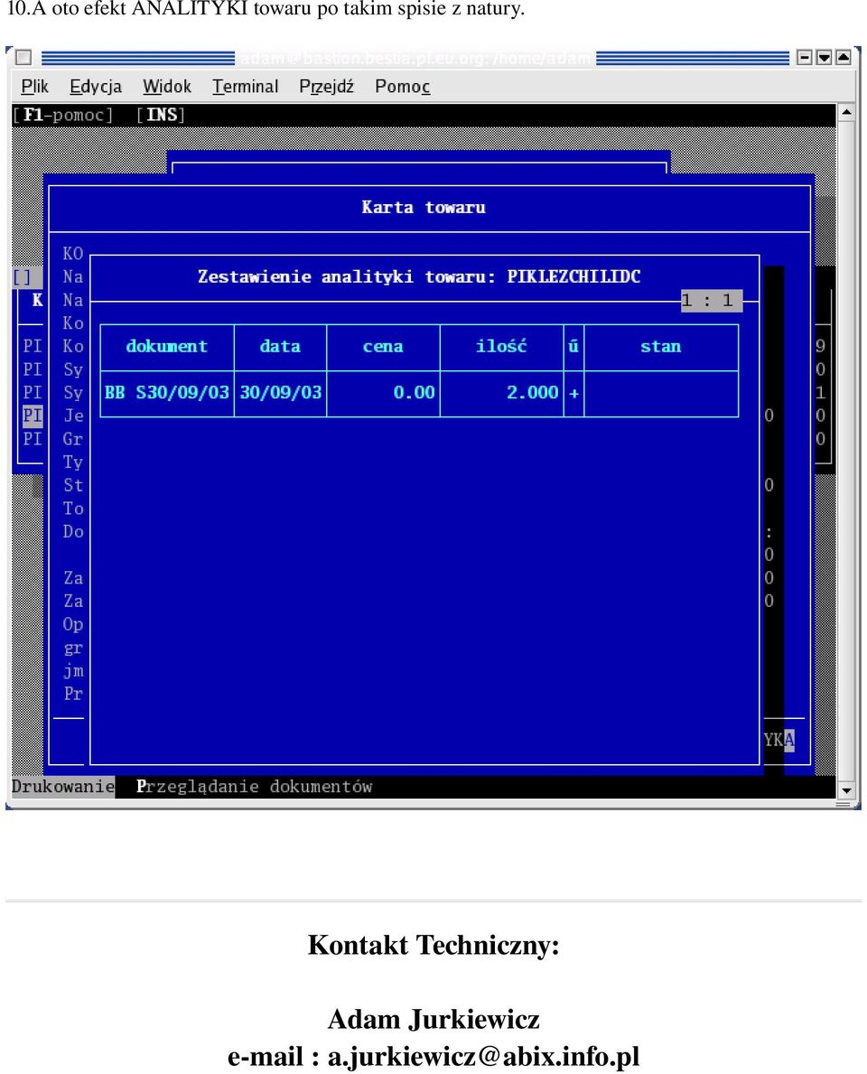 Kontakt Techniczny: Adam