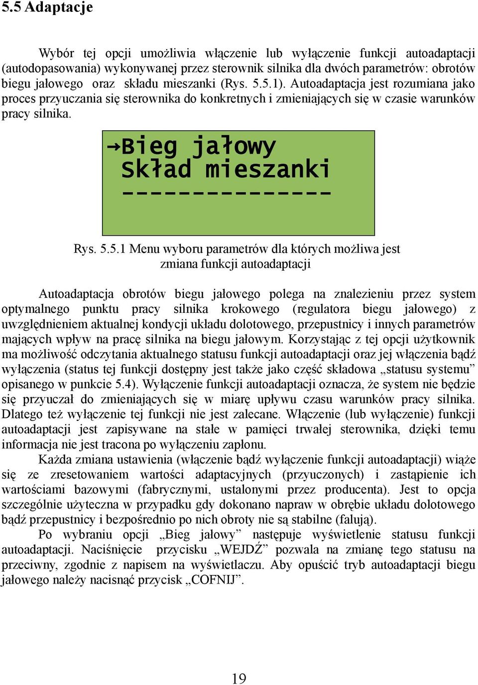 Bieg jałowy Skład mieszanki --------------- Rys. 5.