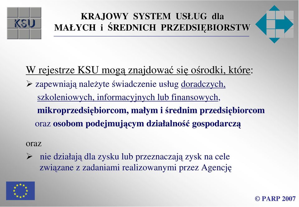 małym i średnim przedsiębiorcom oraz osobom podejmującym działalność gospodarczą nie