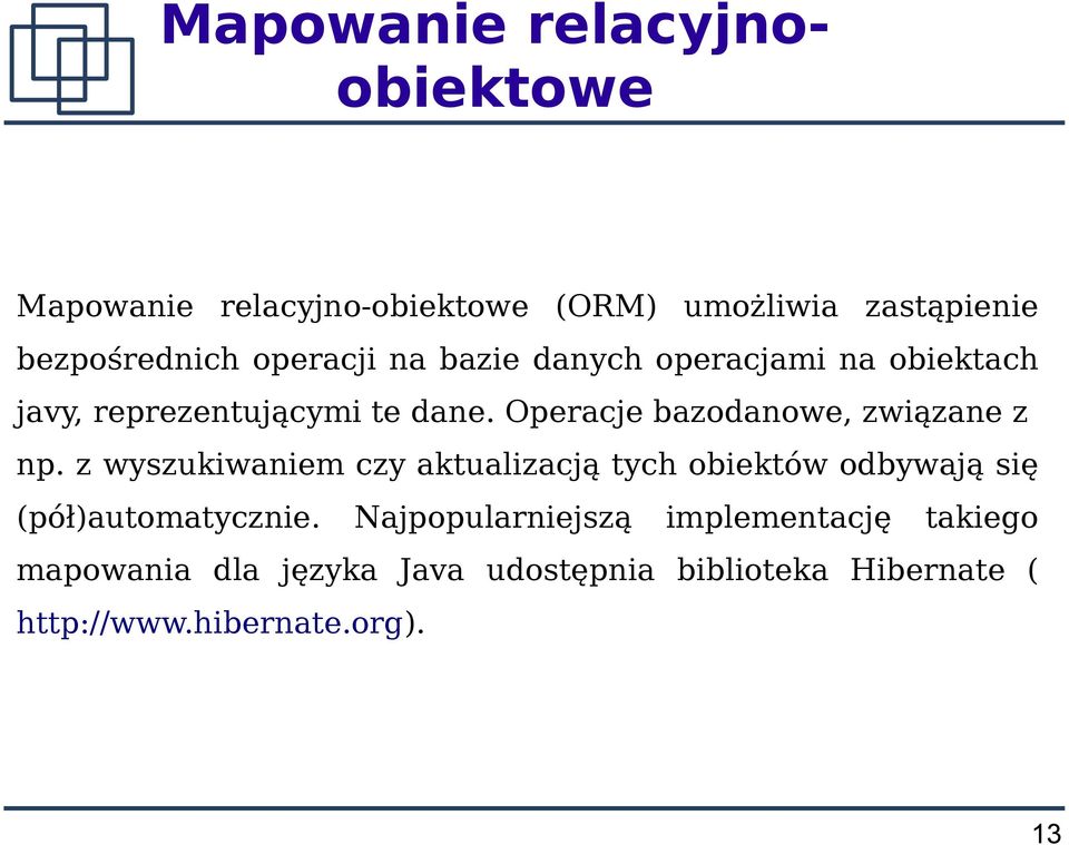 Operacje bazodanowe, związane z np.