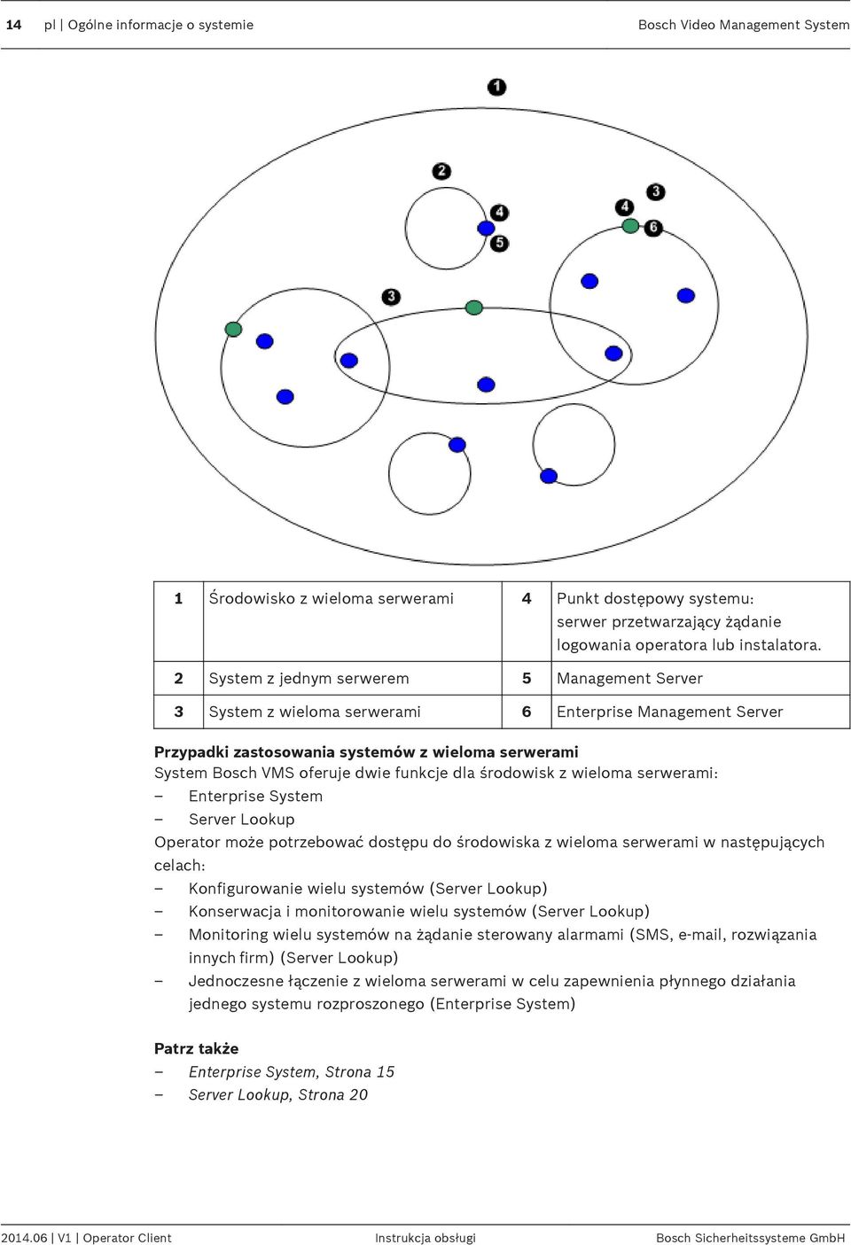 dla środowisk z wieloma serwerami: Enterprise System Server Lookup Operator może potrzebować dostępu do środowiska z wieloma serwerami w następujących celach: Konfigurowanie wielu systemów (Server