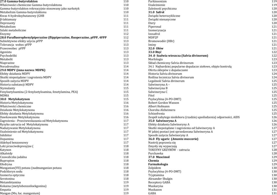 0 Parafluorophenylpiperazine (flippiperazine, fluoperazine, pfpp, 4FPP 112 Subiektywne efekty użycia pfpp 113 Tolerancja wobec pfpp 113 Prawowobec pfpp 113 Agonista 113 Psychodeliki 113 Metabolit 113