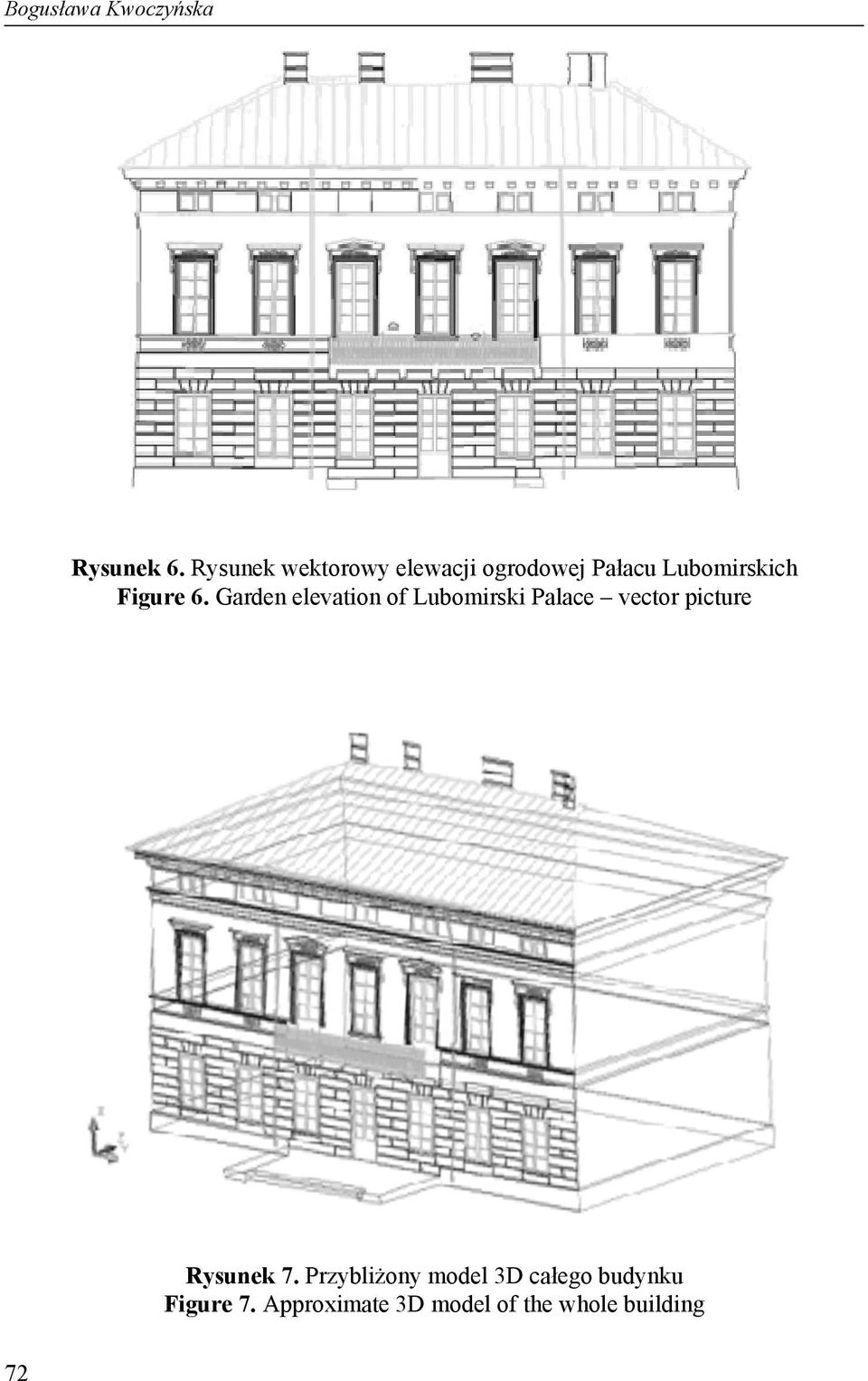 6. Garden elevation of Lubomirski Palace vector picture Rysunek