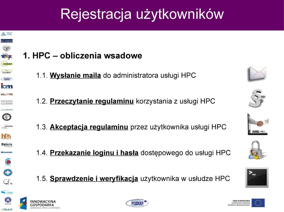 Akceptacja regulaminu przez użytkownika usługi HPC 1.4.