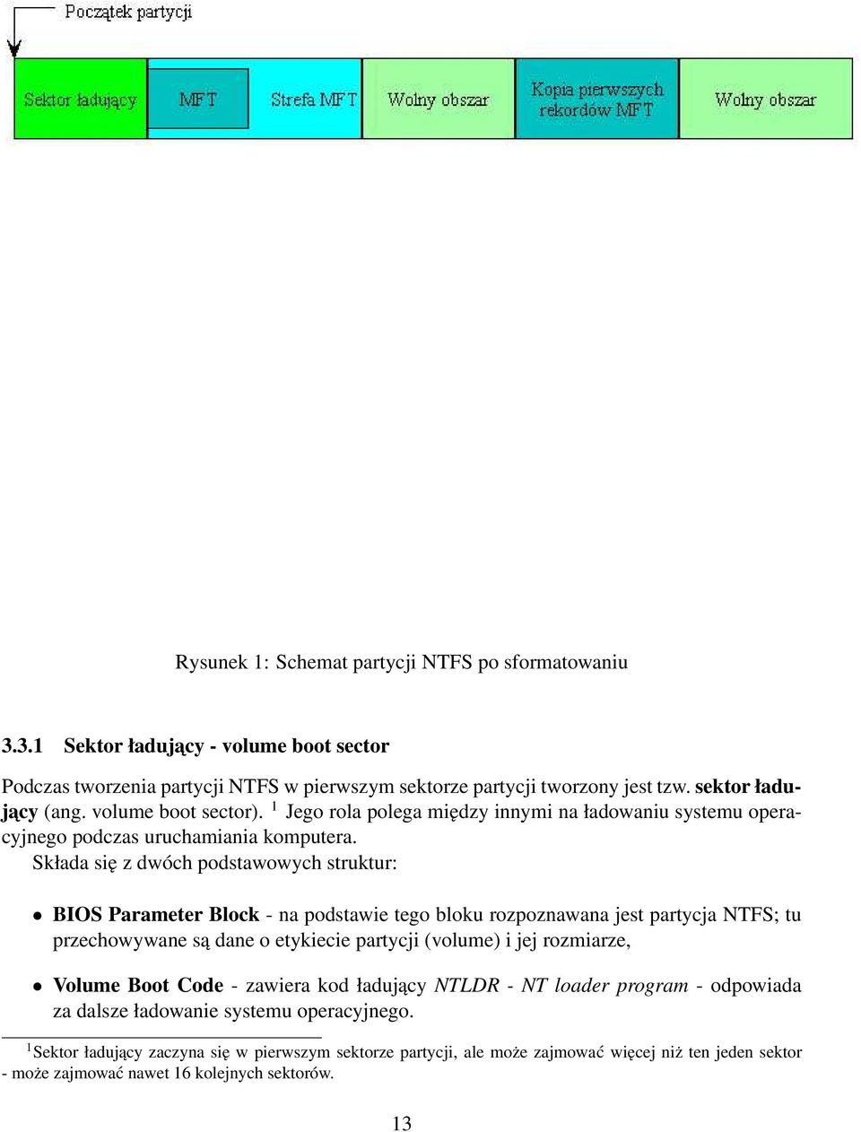 Składa się z dwóch podstawowych struktur: BIOS Parameter Block - na podstawie tego bloku rozpoznawana jest partycja NTFS; tu przechowywane są dane o etykiecie partycji (volume) i jej rozmiarze,