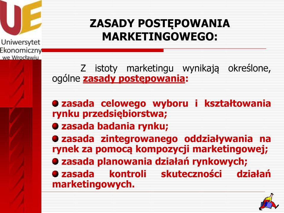 badania rynku; zasada zintegrowanego oddziaływania na rynek za pomocą kompozycji