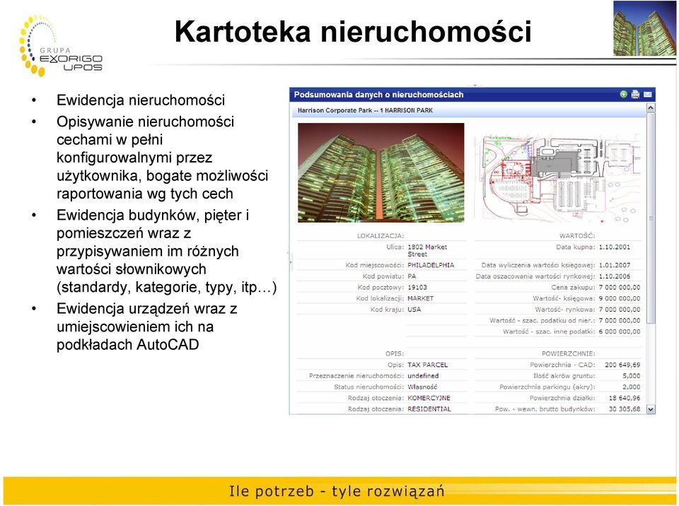 budynków, pięter i pomieszczeń wraz z przypisywaniem im różnych wartości słownikowych