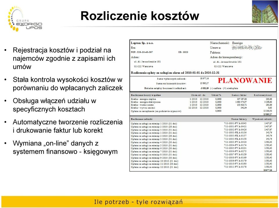 Obsługa włączeń udziału w specyficznych kosztach Automatyczne tworzenie