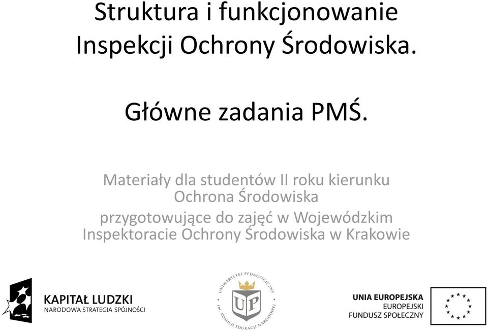Materiały dla studentów II roku kierunku Ochrona