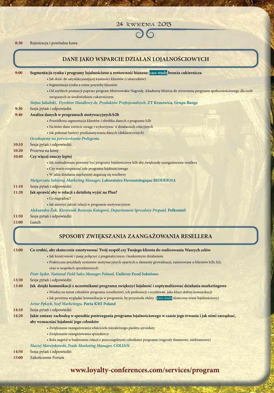 programu społecznościowego dla osób związanych ze środowiskiem cukierniczym Stefan Jakubski, Dyrektor Handlowy ds.