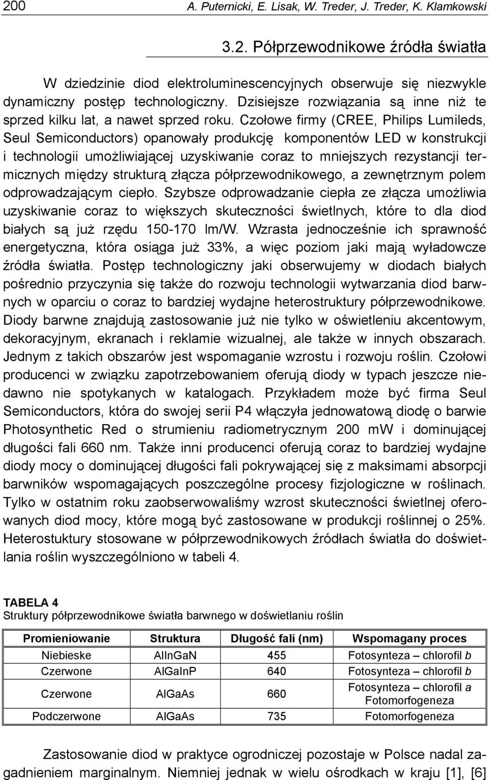 Czołowe firmy (CREE, Philips Lumileds, Seul Semiconductors) opanowały produkcję komponentów LED w konstrukcji i technologii umożliwiającej uzyskiwanie coraz to mniejszych rezystancji termicznych