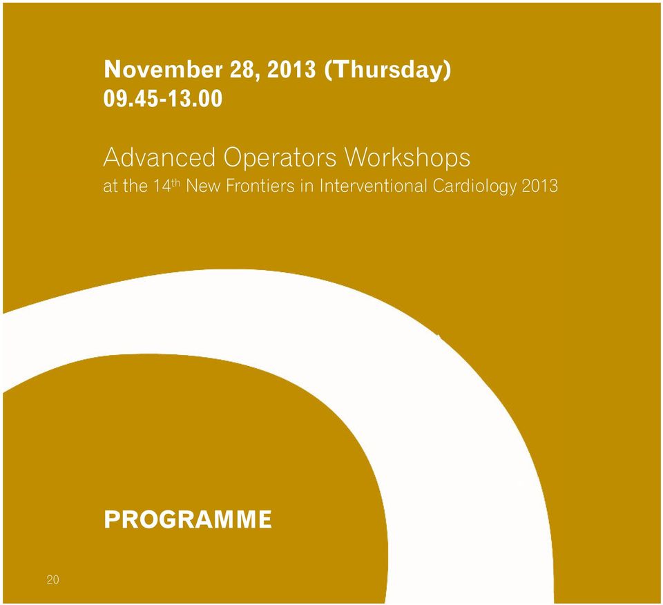 00 Advanced Operators Workshops at