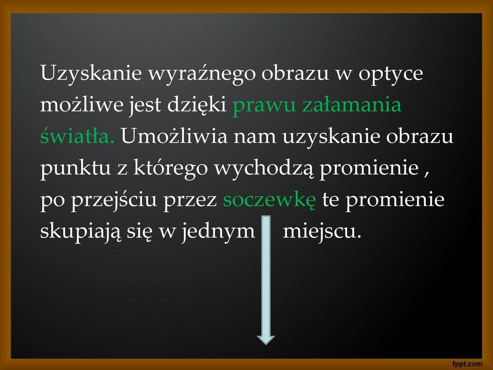 Umożliwia nam uzyskanie obrazu punktu z którego