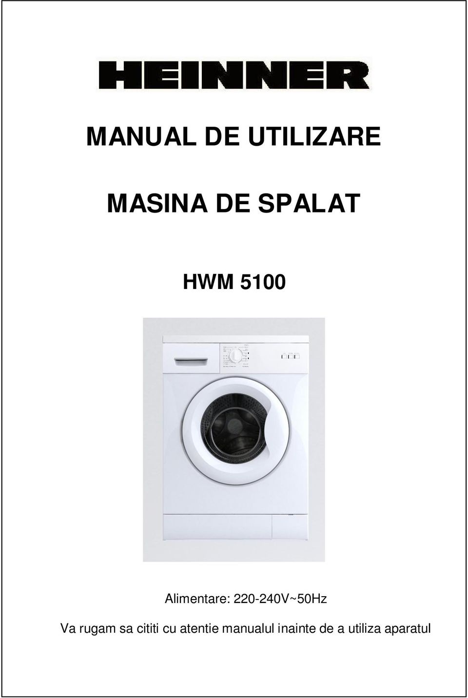 MANUAL DE UTILIZARE MASINA DE SPALAT - PDF Free Download