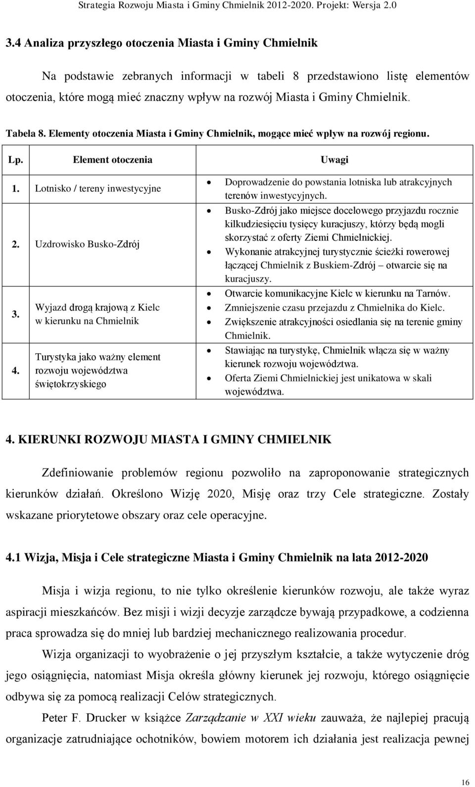 Wyjazd drogą krajową z Kielc w kierunku na Chmielnik Turystyka jako ważny element rozwoju województwa świętokrzyskiego Doprowadzenie do powstania lotniska lub atrakcyjnych terenów inwestycyjnych.