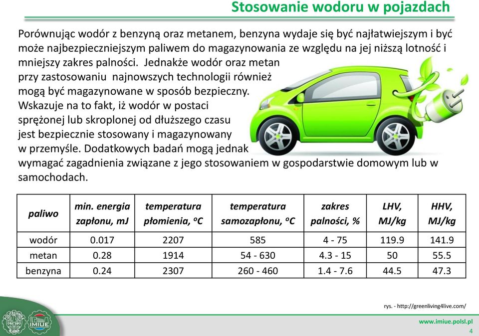 Wskazuje na to fakt, iż wodór w postaci sprężonej lub skroplonej od dłuższego czasu jest bezpiecznie stosowany i magazynowany w przemyśle.