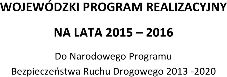 2016 Do Narodowego Programu