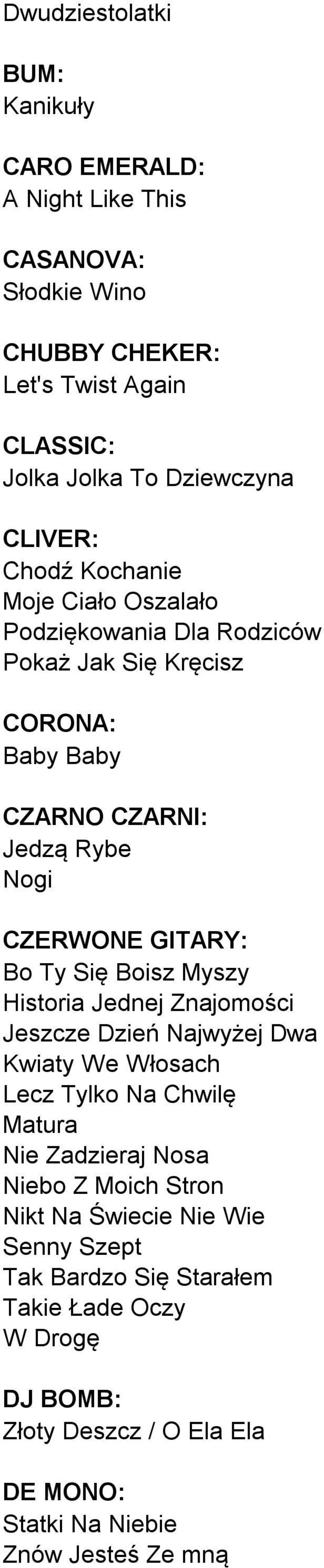 Bo Ty Się Boisz Myszy Historia Jednej Znajomości Jeszcze Dzień Najwyżej Dwa Kwiaty We Włosach Lecz Tylko Na Chwilę Matura Nie Zadzieraj Nosa Niebo Z Moich