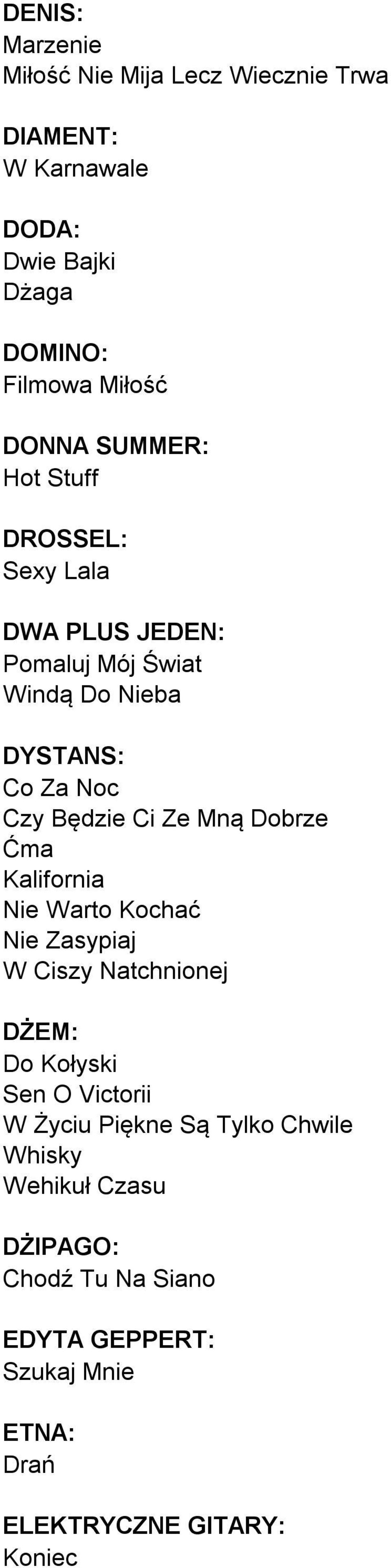Mną Dobrze Ćma Kalifornia Nie Warto Kochać Nie Zasypiaj W Ciszy Natchnionej DŻEM: Do Kołyski Sen O Victorii W Życiu Piękne