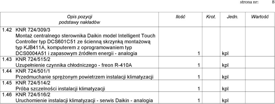 komputerem z oprogramowaniem typ DCS0004A51 i zapasowym źródłem energii - analogia 1 kpl 1.