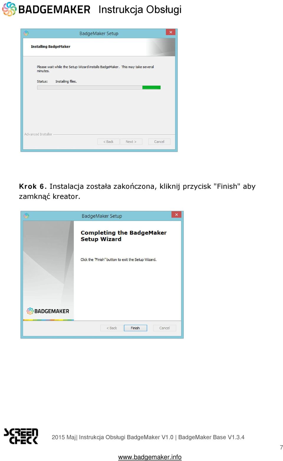 zakończona, kliknij