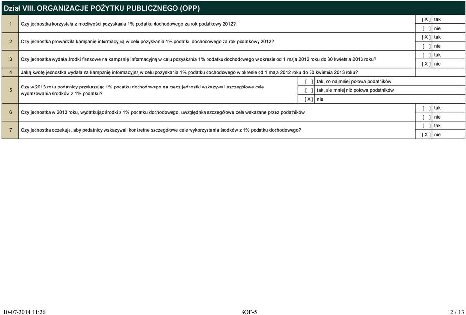 3 Czy jednostka wydała środki fiansowe na kampanię informacyjną w celu pozyskania 1% podatku dochodowego w okresie od 1 maja 2012 roku do 30 kwietnia 2013 roku?