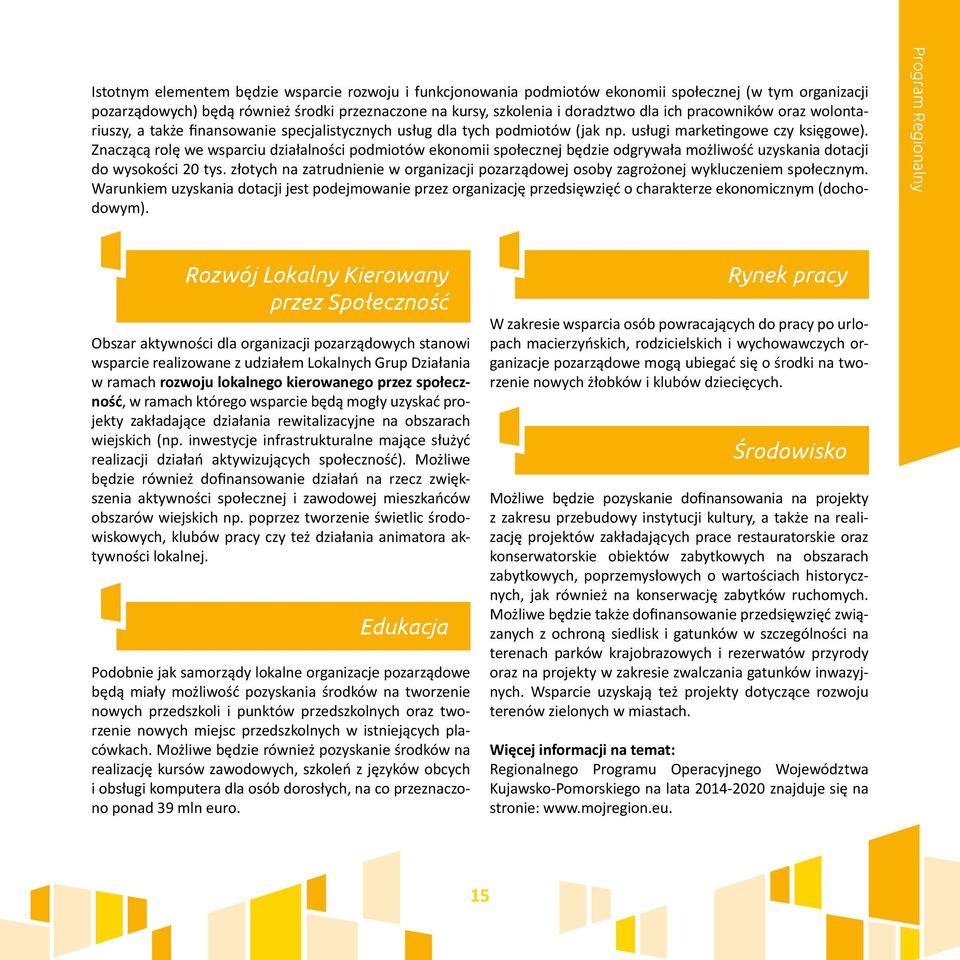 Znaczącą rolę we wsparciu działalności podmiotów ekonomii społecznej będzie odgrywała możliwość uzyskania dotacji do wysokości 20 tys.