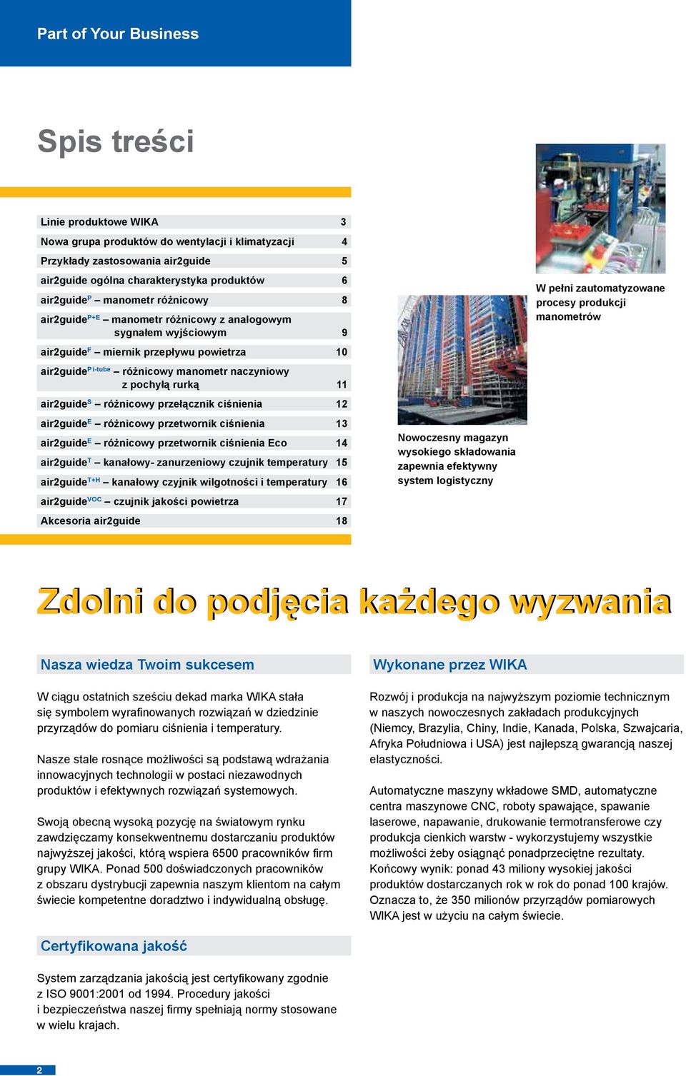 11 air2guide S różnicowy przełącznik ciśnienia 12 air2guide E różnicowy przetwornik ciśnienia 13 air2guide E różnicowy przetwornik ciśnienia Eco 14 air2guide T kanałowy- zanurzeniowy czujnik
