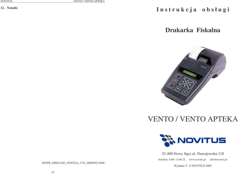 Nawojowska 118 INSTR_OBSLUGI_VENTOA_V34_20050922.