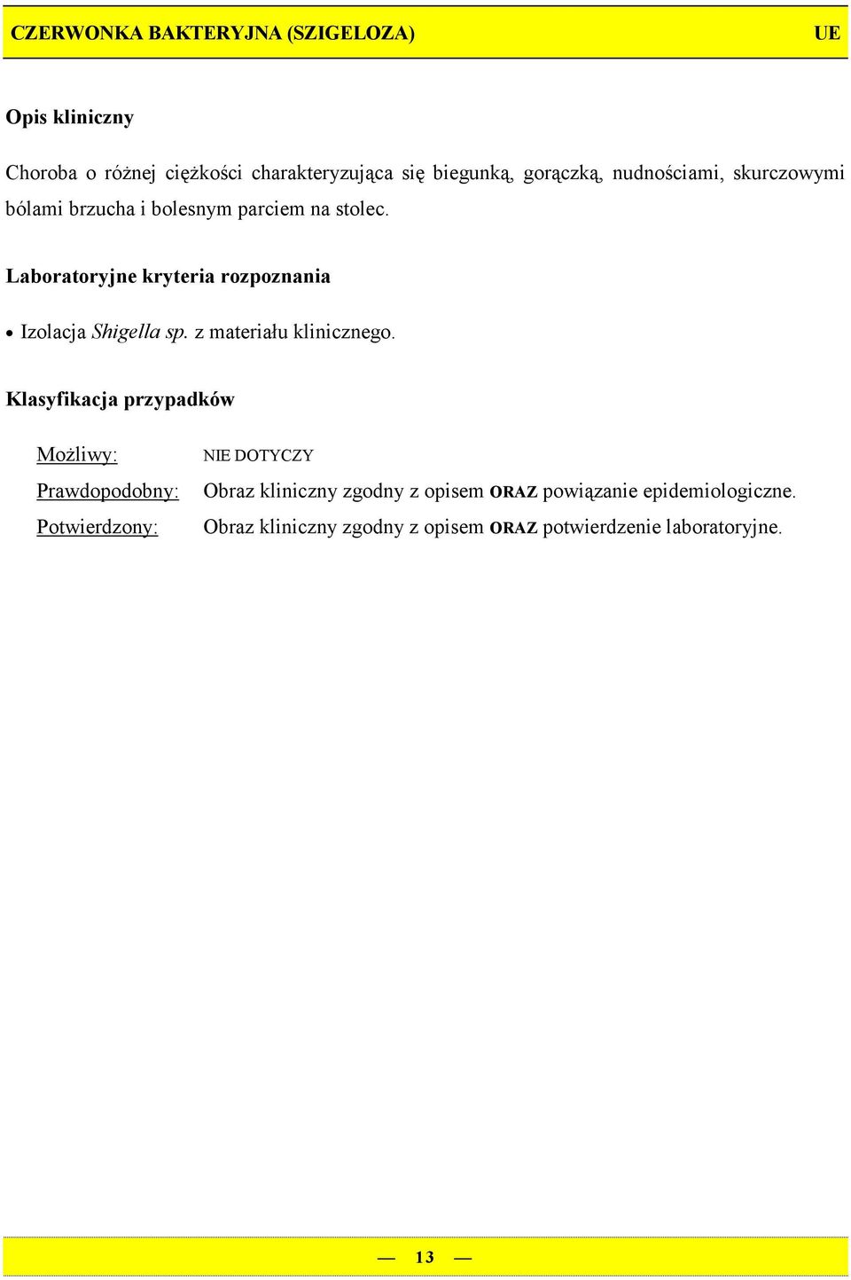 bólami brzucha i bolesnym parciem na stolec. Izolacja Shigella sp.