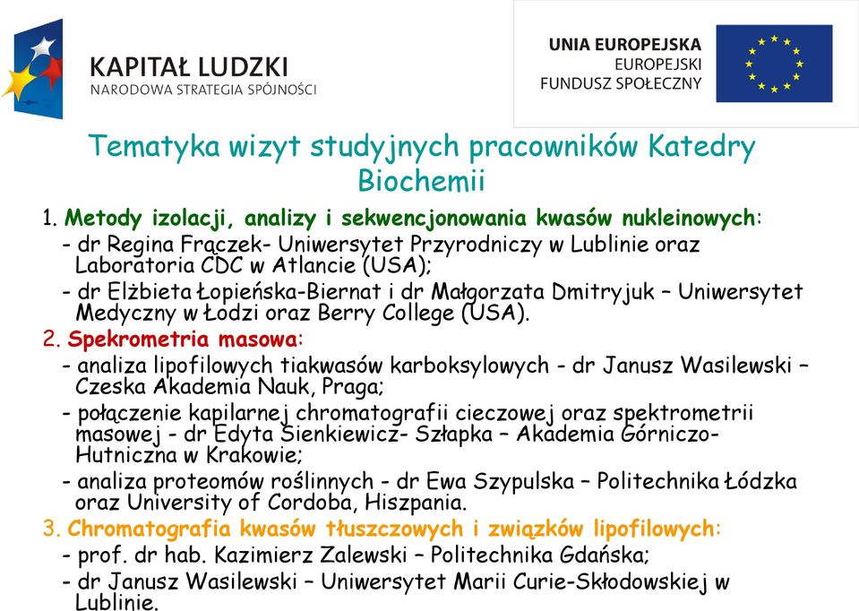 Małgorzata Dmitryjuk Uniwersytet Medyczny w Łodzi oraz Berry College (USA). 2.