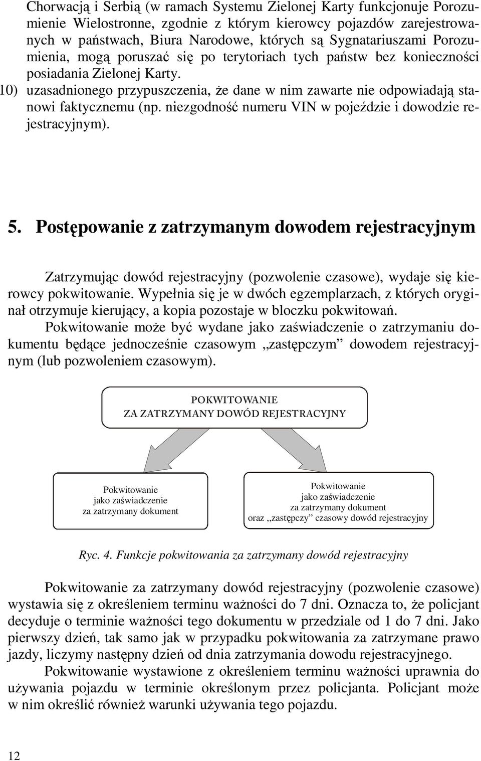 niezgodność numeru VIN w pojeździe i dowodzie rejestracyjnym). 5.